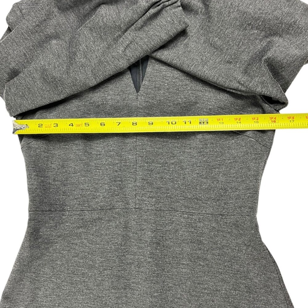 Tibi Mini Dress Charcoal Heather Gray 3/4 Sleeves Lined Size 4 Minimalist Chic - Picture 7 of 16